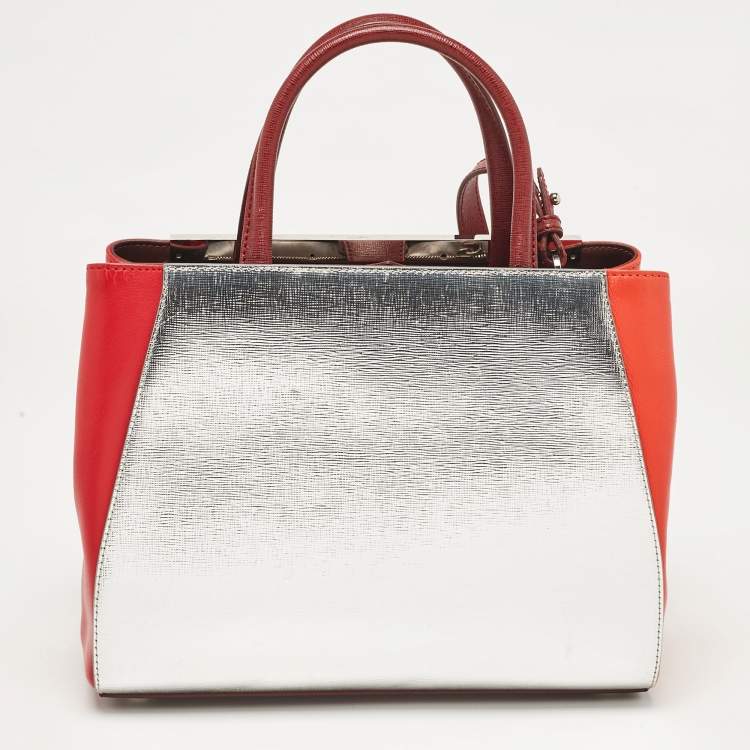 Pre Owned Fendi Multicolor Leather Small Patchwork 2Jours Tote