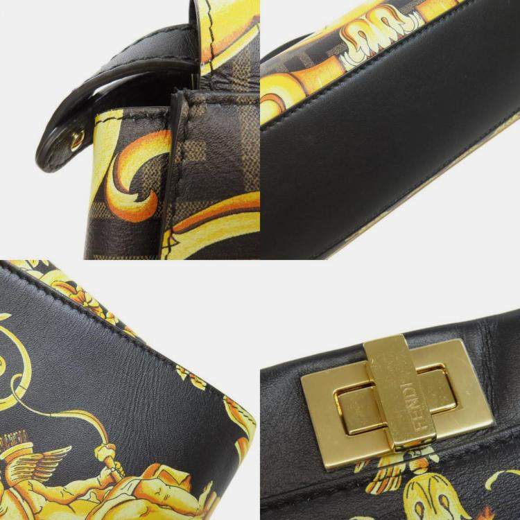 Pre Owned Fendi Calf Leather Fendace Peekaboo Handbag