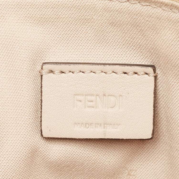 Pre Owned Fendi Beige Leather Rainbow Stud Crossbody Bag