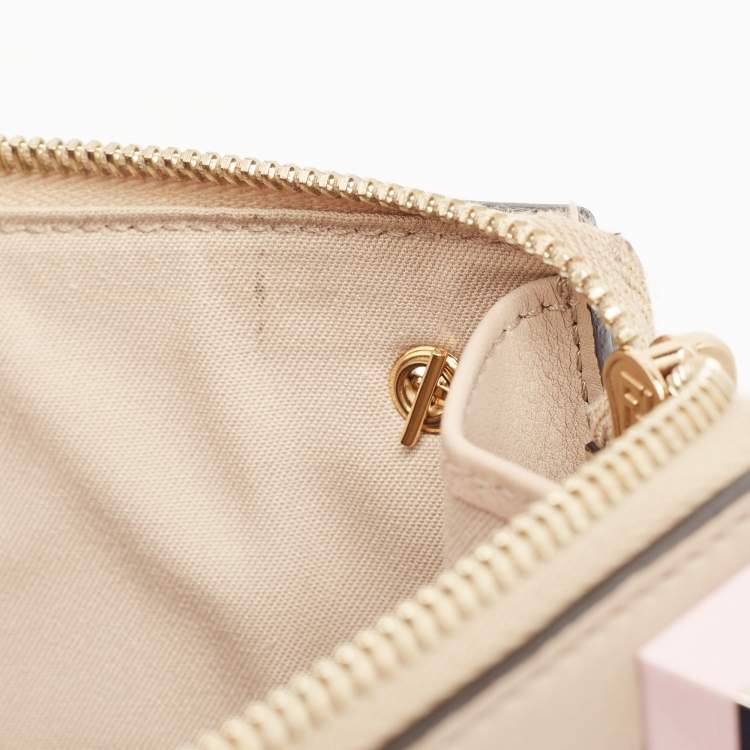 Pre Owned Fendi Beige Leather Rainbow Stud Crossbody Bag