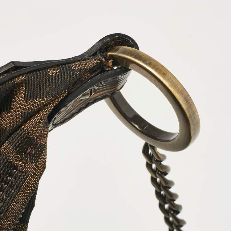 Pre Owned Fendi Tobacco Zucca Canvas and Leather Chef Chain Link Hobo