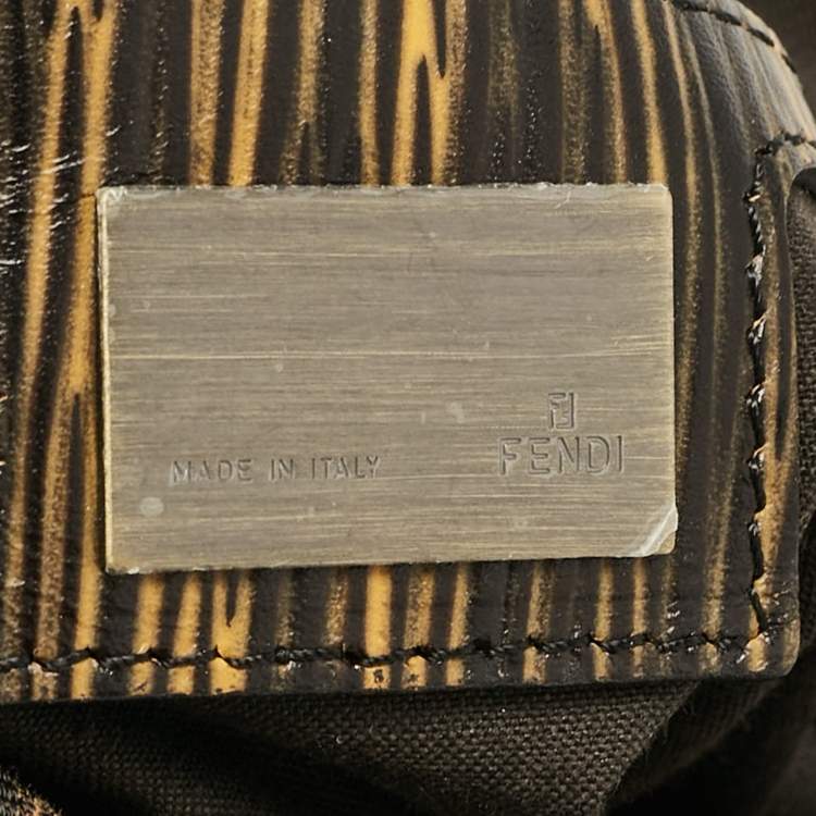Pre Owned Fendi Tobacco Zucca Canvas and Leather Chef Chain Link Hobo