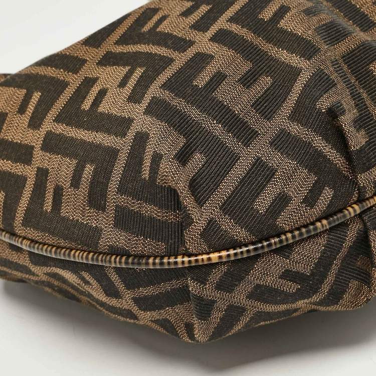 Pre Owned Fendi Tobacco Zucca Canvas and Leather Chef Chain Link Hobo