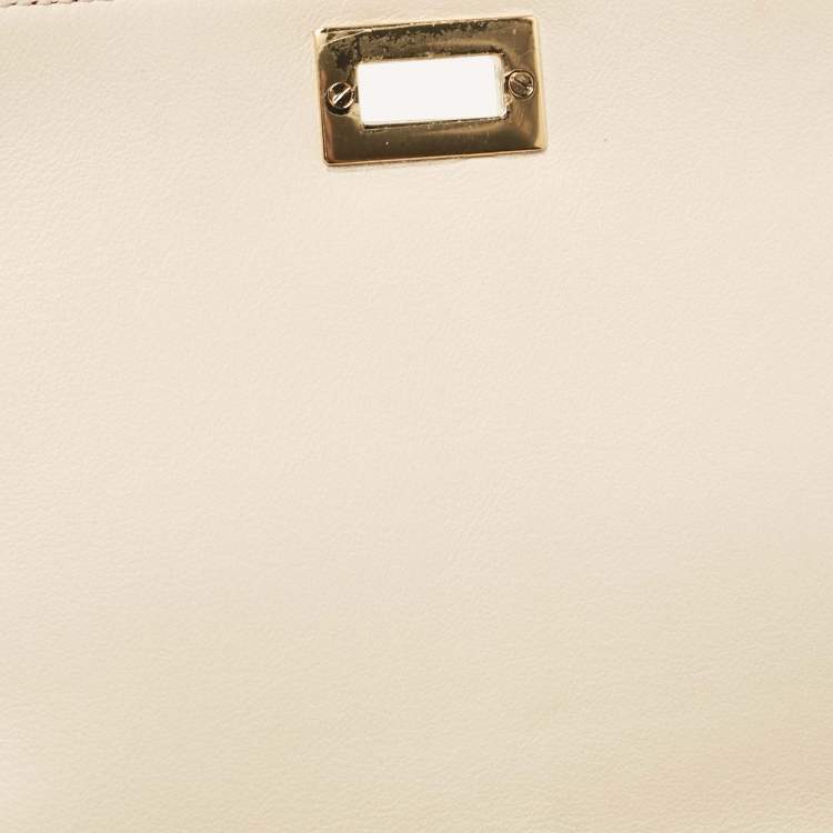 Pre Owned Fendi Red Leather Peekaboo Chain Clutch