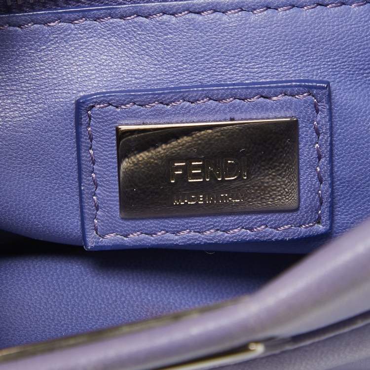 Pre Owned Fendi Lilac Leather Mini Peekaboo Top Handle Bag