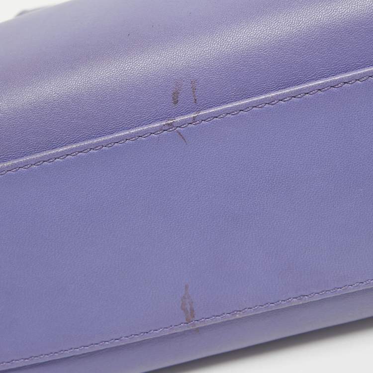 Pre Owned Fendi Lilac Leather Mini Peekaboo Top Handle Bag