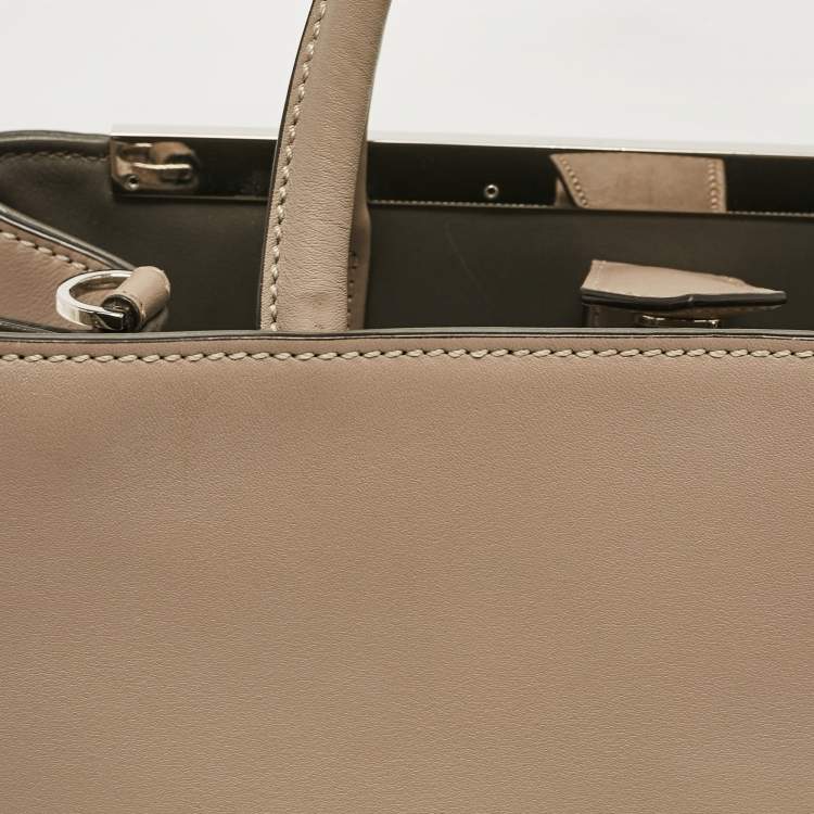 Pre Owned Fendi Beige Leather Petite 2Jours Tote