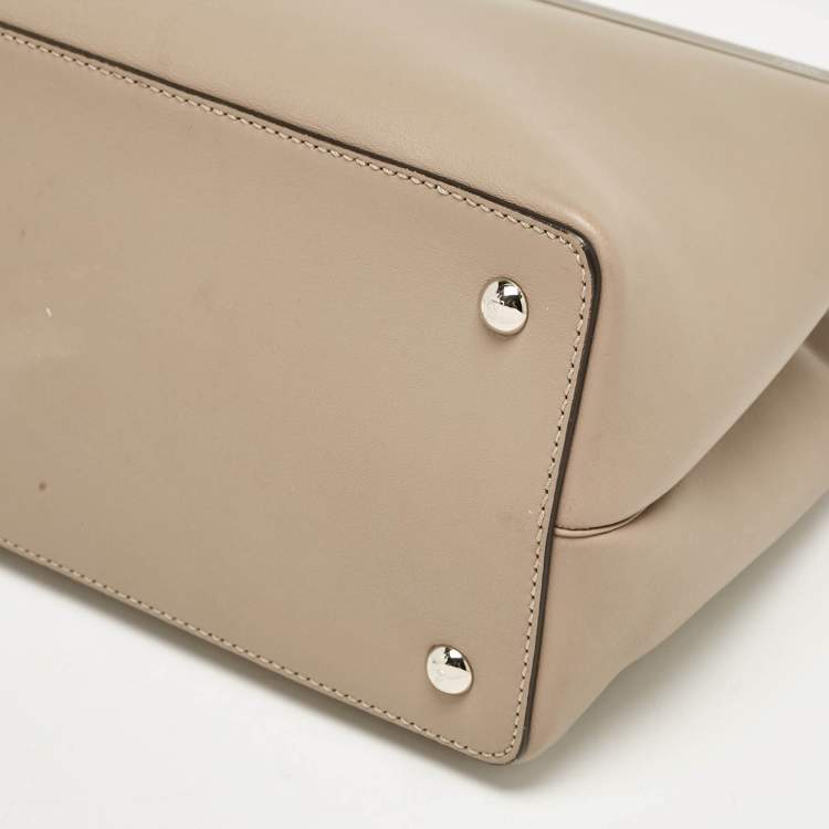 Pre Owned Fendi Beige Leather Petite 2Jours Tote