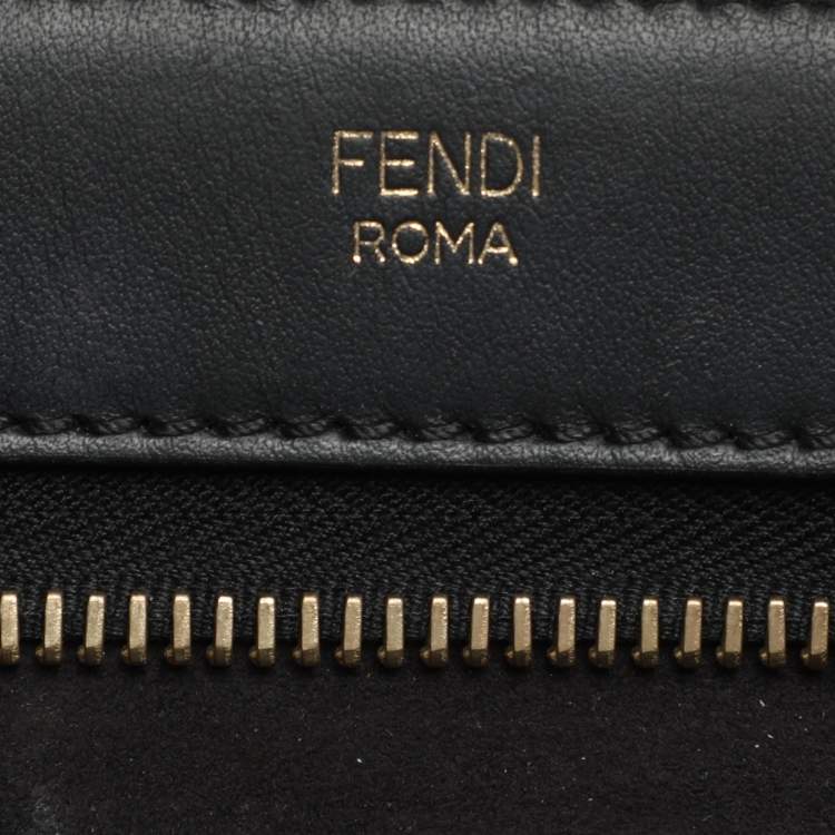Pre Owned Fendi Black Leather Dotcom Top Handle Bag