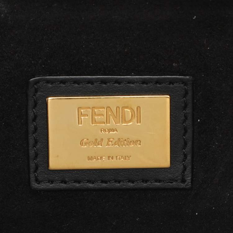 Pre Owned Fendi Black Leather Dotcom Top Handle Bag