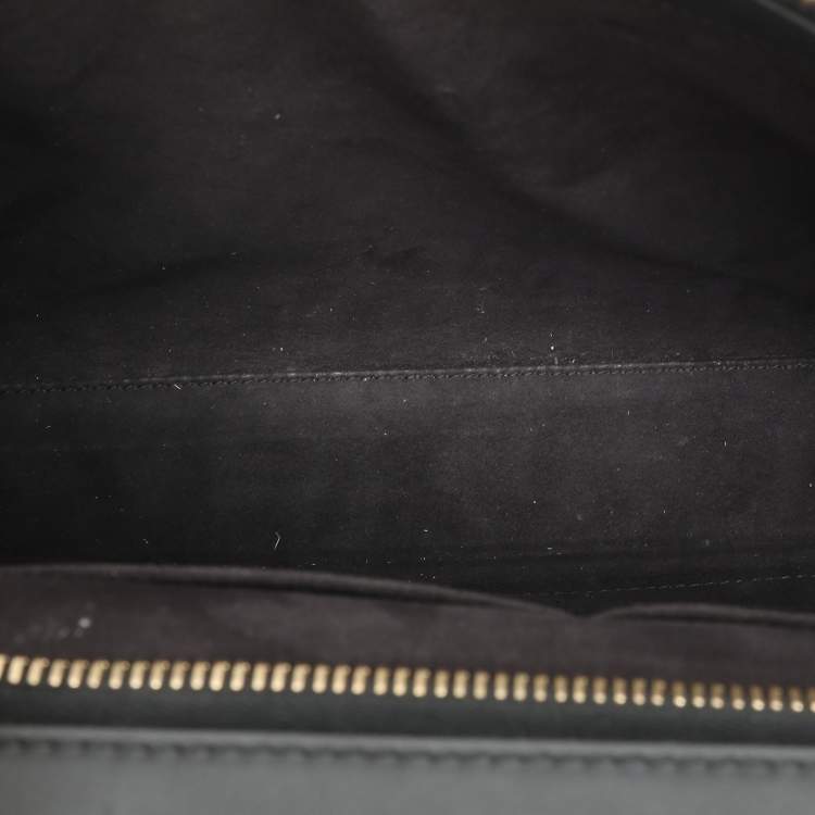 Pre Owned Fendi Black Leather Dotcom Top Handle Bag