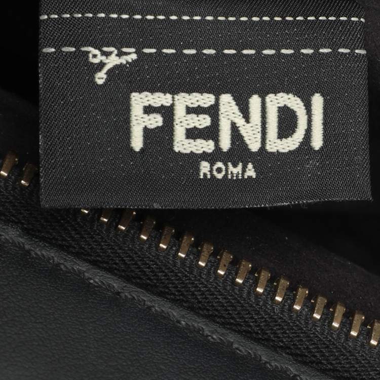 Pre Owned Fendi Black Leather Dotcom Top Handle Bag