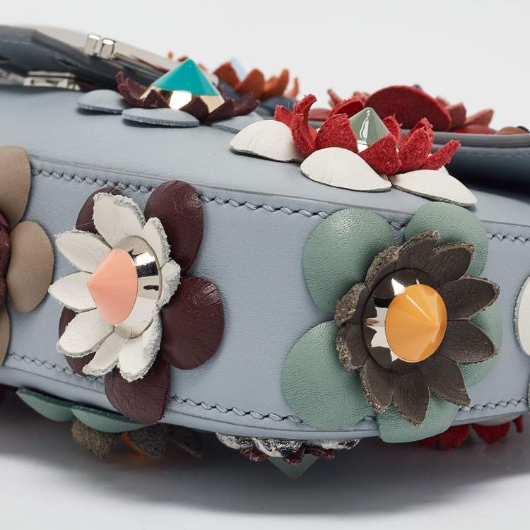 Pre Owned Fendi Multicolor Leather Flowerland Baguette Bag