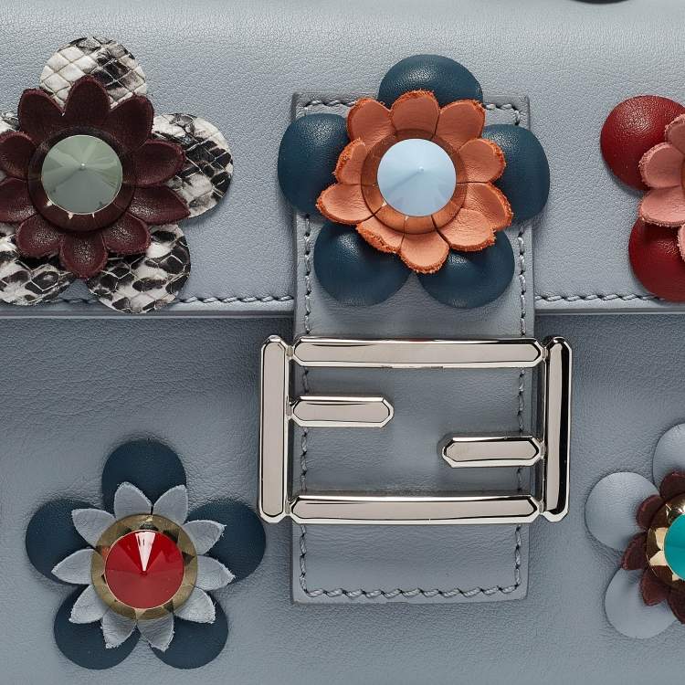Pre Owned Fendi Multicolor Leather Flowerland Baguette Bag