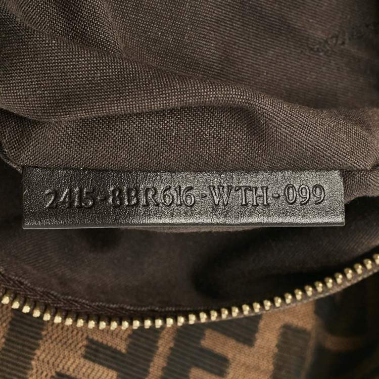 Pre Owned Fendi Tobacco Zucca Canvas and Patent Leather Large Mia Shoulder Bag