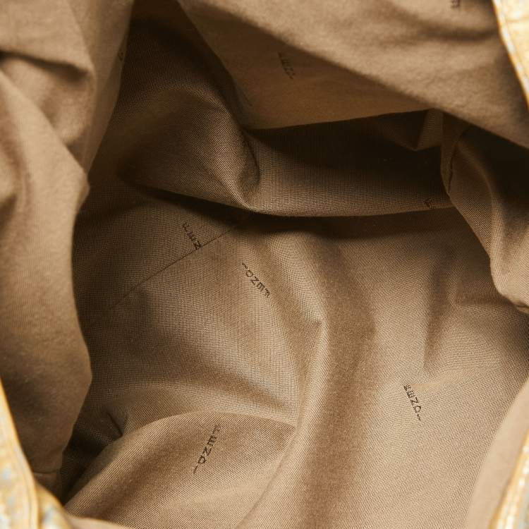Pre Owned Fendi Metallic Gold Holographic Textured Leather Spy Hobo