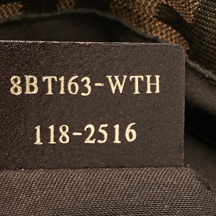 Pre Owned Fendi Tobacco Zucca Canvas and Patent Leather Mia Flap Shoulder Bag