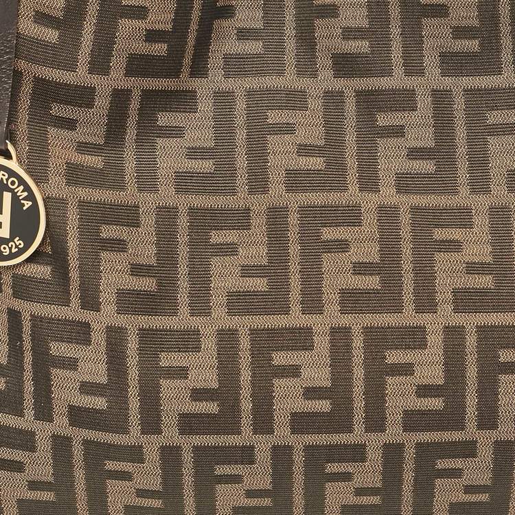 Pre Owned Fendi Tobacco Zucca Canvas and Leather Chef Tote