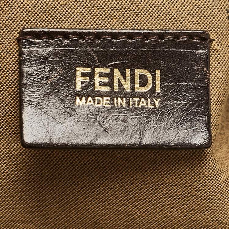 Pre Owned Fendi Tobacco Zucca Canvas and Leather Chef Tote