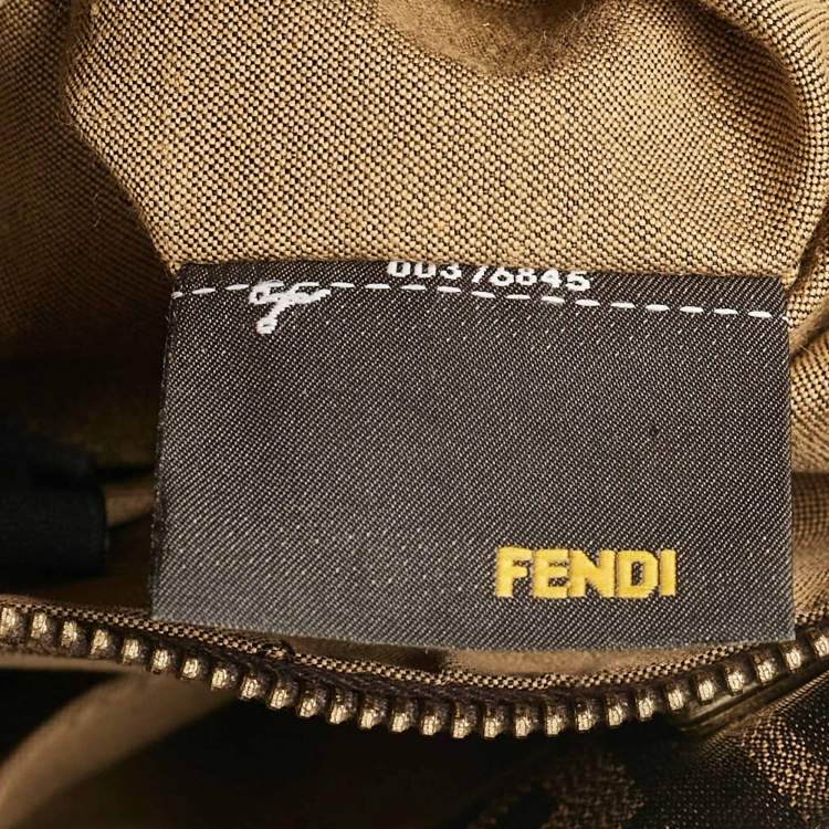 Pre Owned Fendi Tobacco Zucca Canvas and Leather Chef Tote