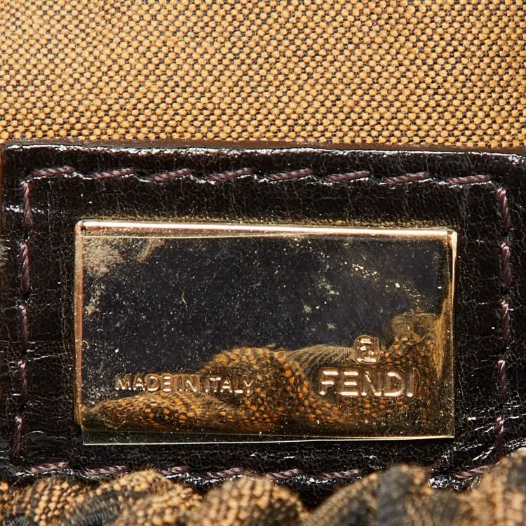 Pre Owned Fendi Tobacco Zucca Canvas and Leather Small Magic Satchel