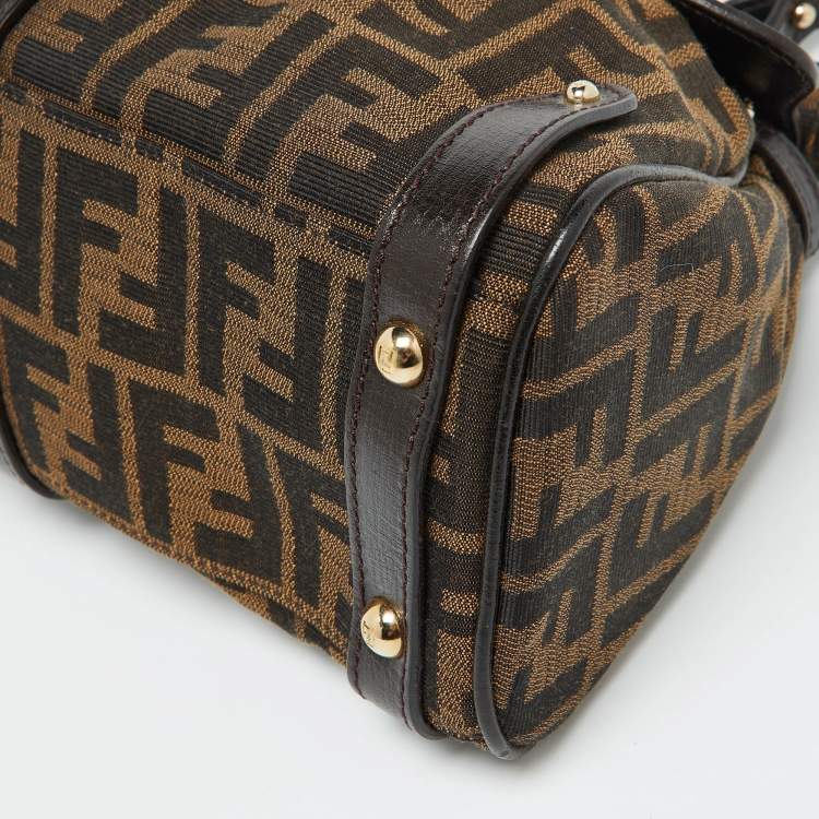 Pre Owned Fendi Tobacco Zucca Canvas and Leather Small Magic Satchel