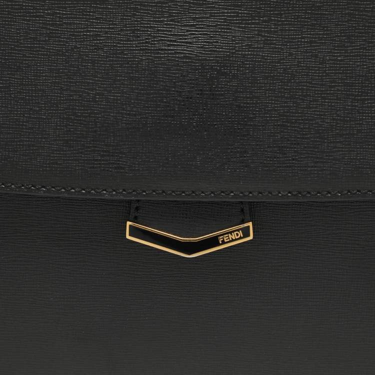 Pre Owned Fendi Black Leather Small Demi Jour Top Handle Bag