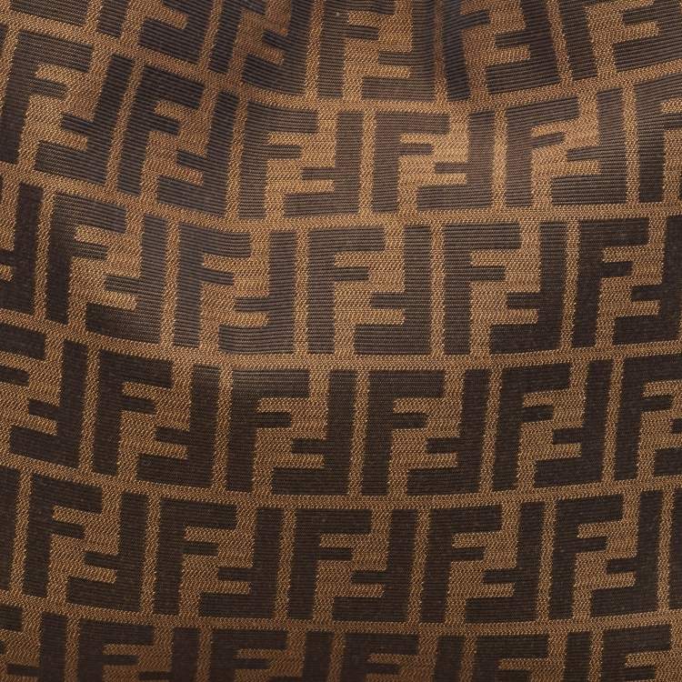 Pre Owned Fendi Tobacco/Pink Zucca Canvas and Leather Piccola Hobo