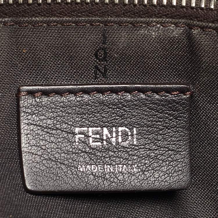 Pre Owned Fendi Green/Light Yellow Leather and Watersnake Small By The Way Bag