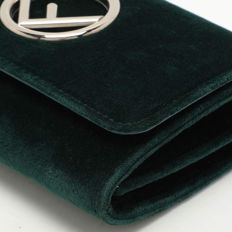 Pre Owned Fendi Green Velvet F is Fendi Wallet On Chain