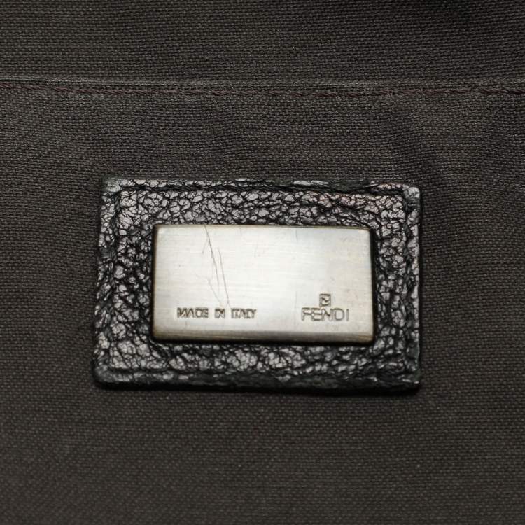 Pre Owned Fendi Black Textured Leather B Bis Shoulder Bag