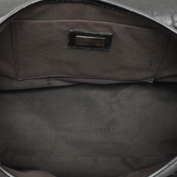 Pre Owned Fendi Black Textured Leather B Bis Shoulder Bag