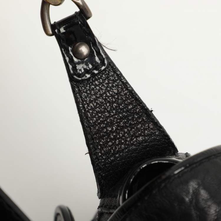 Pre Owned Fendi Black Textured Leather B Bis Shoulder Bag