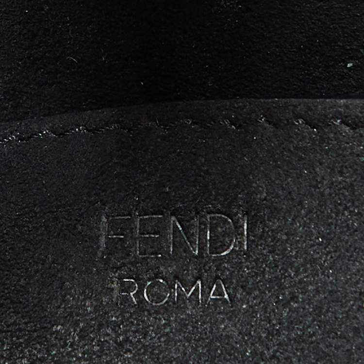 Pre Owned Fendi Black FF Embossed Leather Small Sunshine Tote