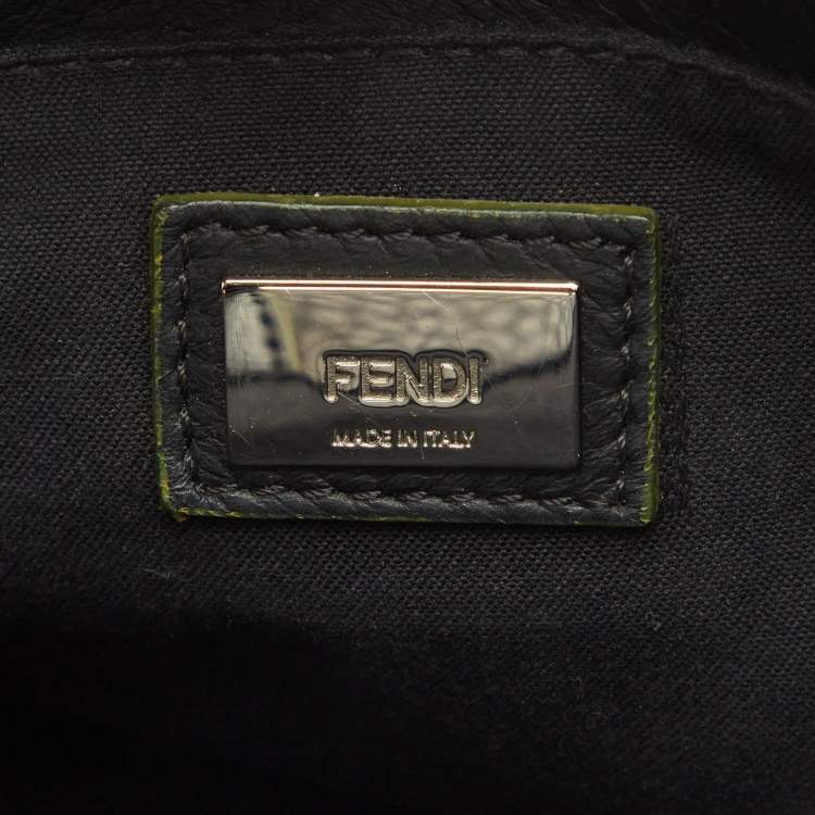 مملوكة مسبقًا Fendi Black/Green Leather Petite Sac 2jours Tote