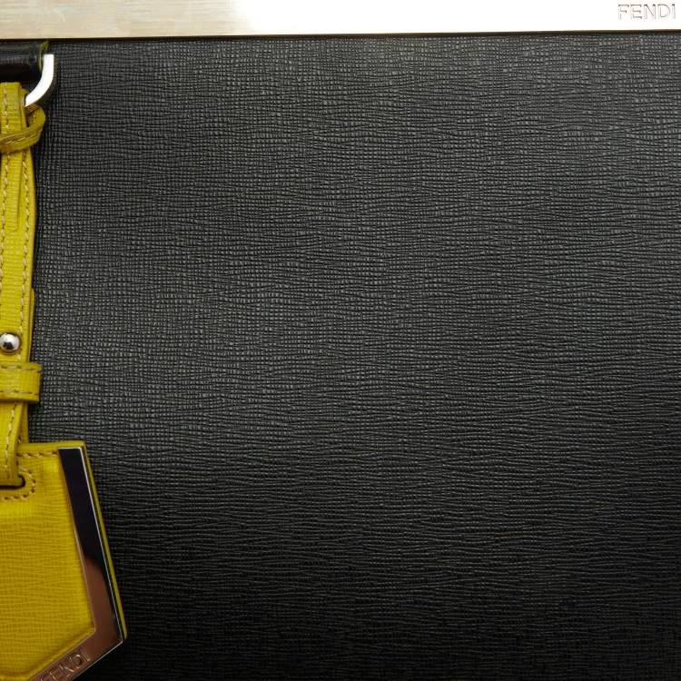 مملوكة مسبقًا Fendi Black/Green Leather Petite Sac 2jours Tote