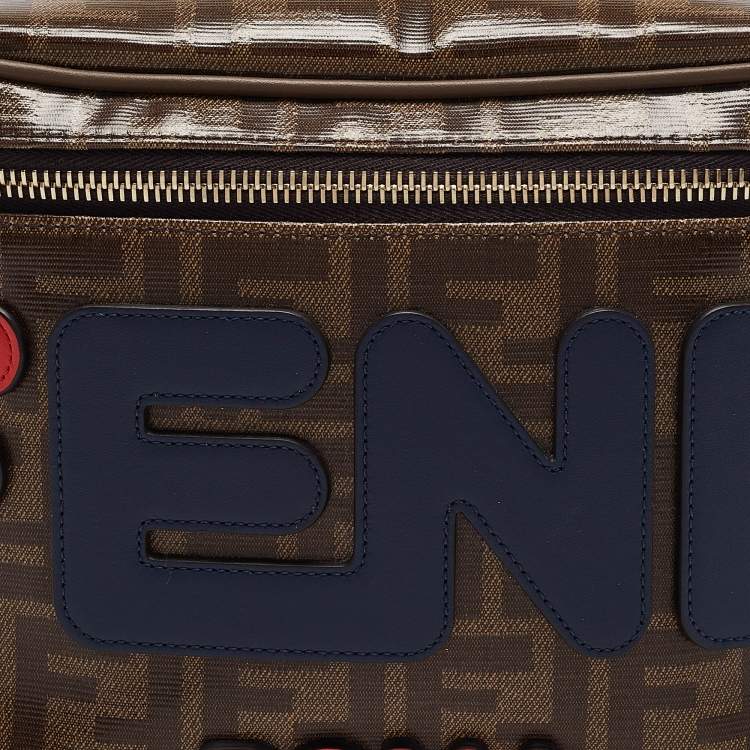 Pre Owned Fendi Brown Zucca Coated Canvas and Leather Spalmati Mania Belt Bag