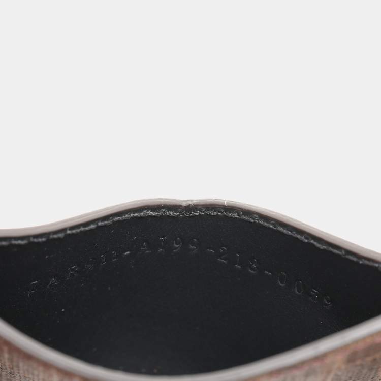 Pre Owned Fendi Black Coated Canvas and Leather Card Holder