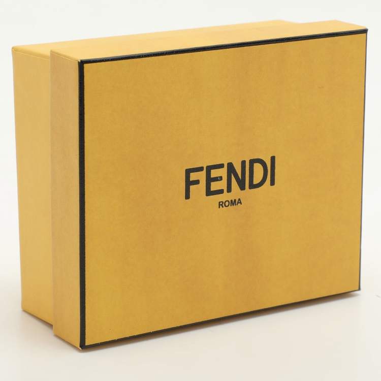 Pre Owned Fendi Black Coated Canvas and Leather Card Holder