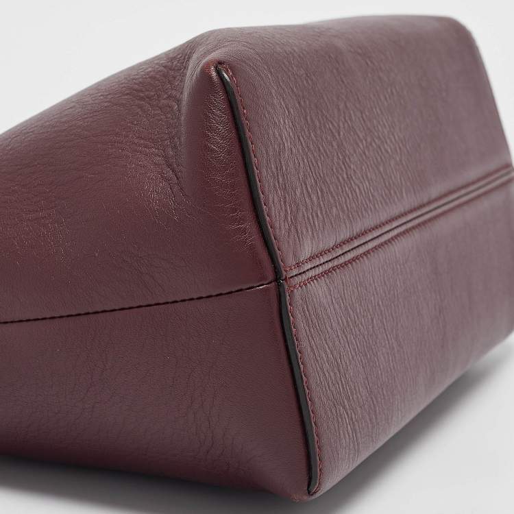 Pre Owned Fendi Burgundy Snakeskin and Leather Medium By The Way Shoulder Bag
