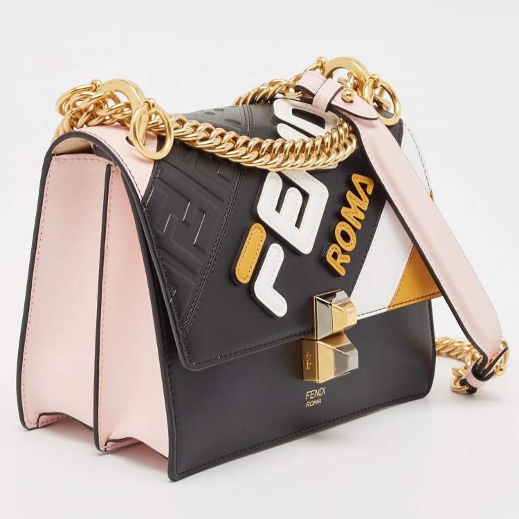 Pre Owned Fendi Multicolor Leather Small Liberty Mix Kan I Chain Shoulder Bag