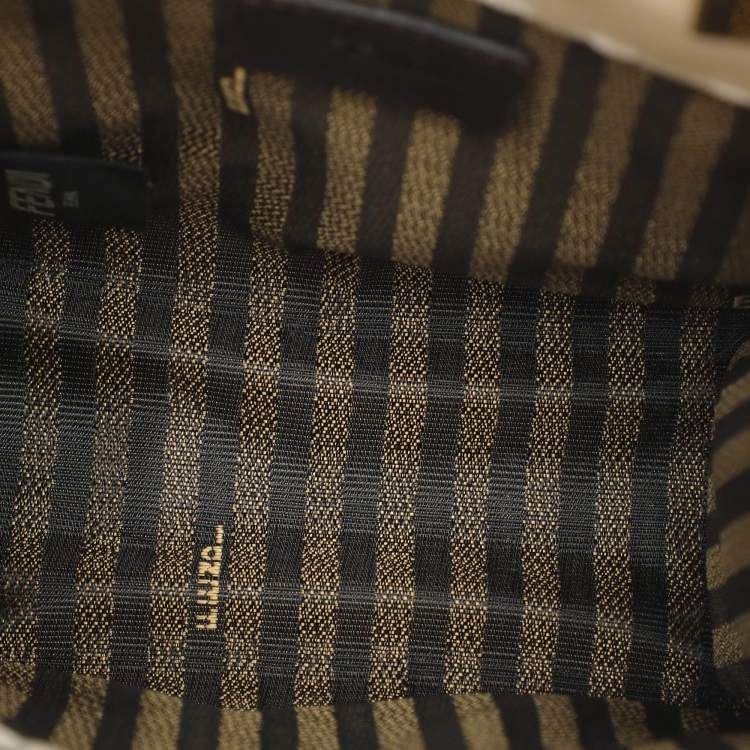 Pre Owned Fendi Cream Leather Mini Sunshine Tote