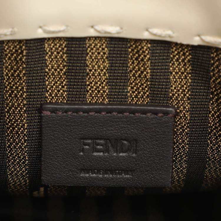 Pre Owned Fendi Cream Leather Mini Sunshine Tote