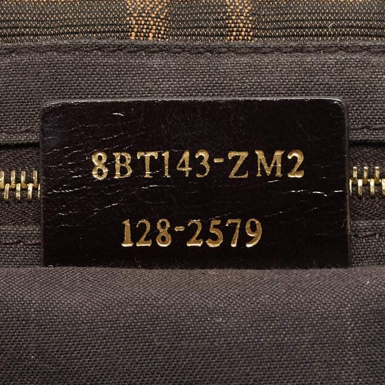 Pre Owned Fendi Tobacco Zucca Canvas and Leather Maxi Baguette Flap Shoulder Bag