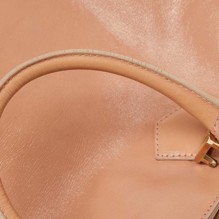 Pre Owned Fendi Peach Leather Twins Shopper Tote