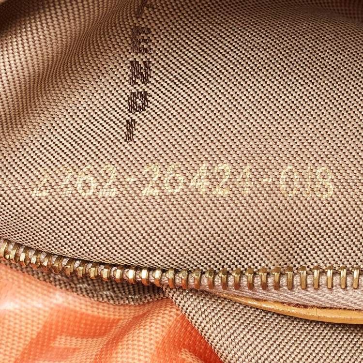 Pre Owned Fendi Orange Zucchino Coated Canvas and Leather Baguette Bag