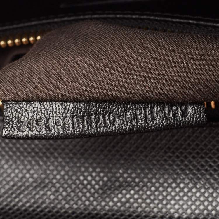 Pre Owned Fendi Black Leather Large Peekaboo Top Handle Bag