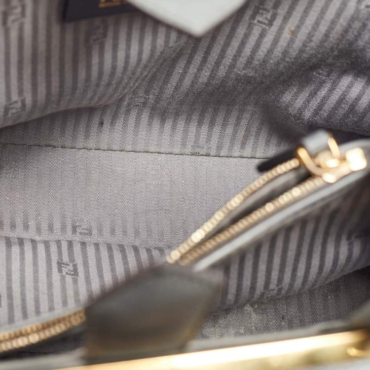 Pre Owned Fendi Grey Leather Mini 2Jours Tote