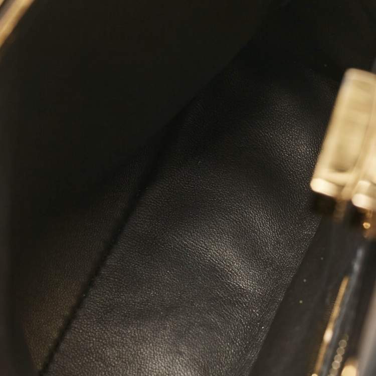 Pre Owned Fendi Ombre Grey/Pink Patent Leather and Suede Mini Peekaboo Top Handle Bag