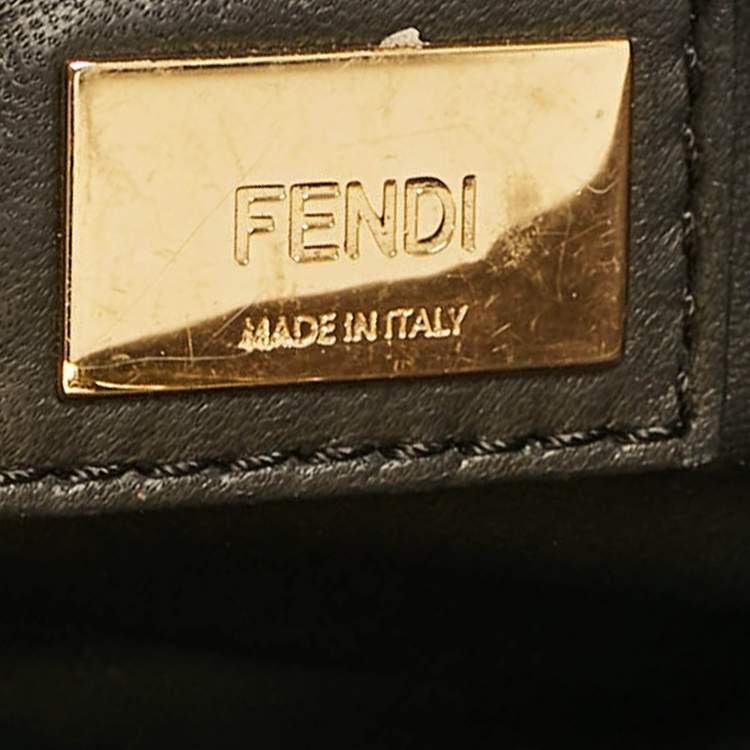 Pre Owned Fendi Ombre Grey/Pink Patent Leather and Suede Mini Peekaboo Top Handle Bag